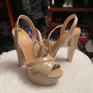 Nude platform heels